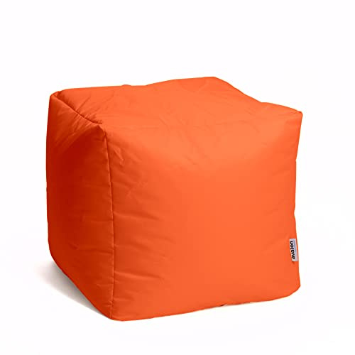Avalon - Puff Salon Modelo Cubo Jive en Tela Técnica Reforzada, Puffs Reposapies Salon con Relleno Incluido, Puf Cuadrado Muy Cómodo, Anti-desgarros e Impermeable, Made in Italy(45cm-Naranja)