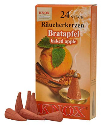 KNOX Räucherkerzen - Duft: Bratapfel - Menge: 24 Stück - Brenndauer: ca. 10-15 min - Made in Germany