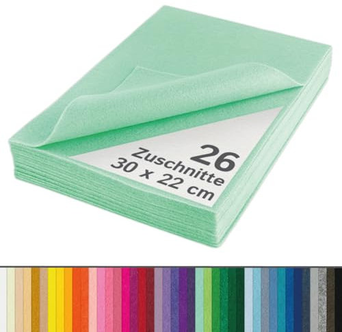 The Felt Store - Bastelfilz Filzzuschnitte in minze aus synthetischem Filz 26 Stück
