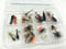 Fly Fishing for Trout BARBLESS MIXED SEASON SELECTION 20 Flies in set DRY WET NYMPH FREE Clip shut Fly Box