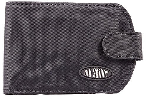 Big Skinny Damen RFID-blockierende Taxicat Doppelfaltbörse Slim Wallet für bis zu 25 Karten schwarz