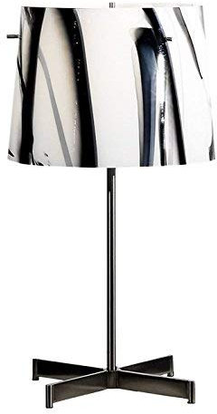 Lampenlux LED Tischlampe Tischleuchte Georg Glasschirm schwarz/weiß E27 4W H:50cm