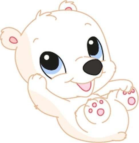 Bambinella® - Motiv: Eisbär Baby - gedruckte Velour/Flock Applikation zum selbst Aufbügeln in 3 Größen