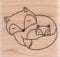 Stempel mit Fuchs und Baby, Holz, PS0962