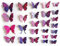 TRIXES Confezione da 12 Farfalle Magnetiche 3D Rosa e Viola, Decorazione da Applicare