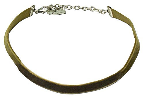Alpenflüstern Trachten-Samt-Kropfband elastisch - Trachtenkette enganliegend, Velvet Kropfkette, Damen-Trachtenschmuck, Samtkropfband schmal grün DHK076