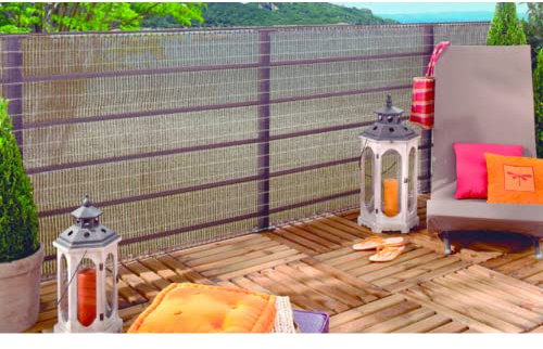 Brise-vue Déco Tissé Havana pour balcon/terrasse - Brun Foncé 1 m x 5 m