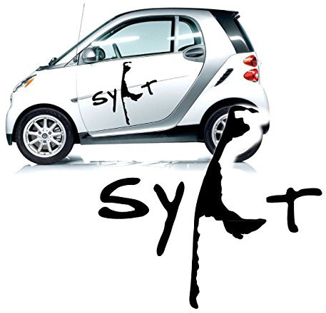 Sylt Silhouette Autotattoo Aufkleber Insel Sylt Sticker Schriftzug und Landumriss Folienplot|KB328