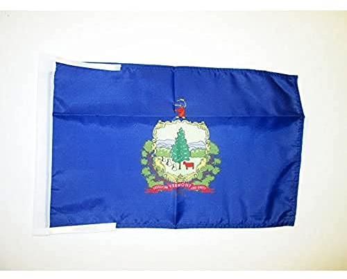 AZ FLAG - Vermont Flag - 18'' x 12'' - 100% Polyester US state of Vermont Small Banner with Two Cords - Fade Resistant - Vivid Colors - 18x12 in - 45x30 Cm