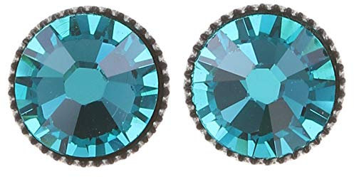 KONPLOTT Ohrringe Ohrstecker Black Jack blau/grün Zirkon antiksilber