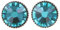 KONPLOTT Ohrringe Ohrstecker Black Jack blau/grün Zirkon antiksilber