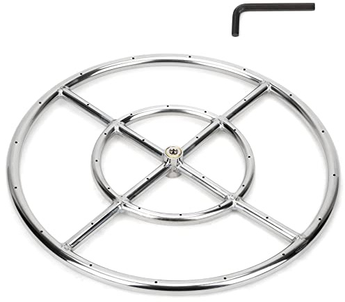 Stanbroil 45,7 cm runder Feuerstelle-Brennring für Erdgas- und Propangas-Feuerstelle, Kamin – 304 Edelstahl-Feuerstelle, Brenner für drinnen und draußen, BTU 147.000 Max
