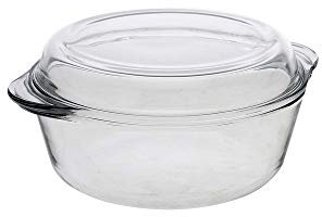Casserole avec couvercle en verre borosilicate transparent