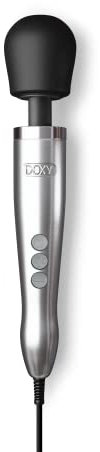 Doxy Die Cast Extra Powerful Magic Wand Vibrator; Silver Magic Wand Massager