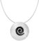 Vinani Anhänger gewölbt gebürstet Spirale schwarz emailliert mit Schlangenkette 40 cm Sterling Silber 925 Kette Italien -S40