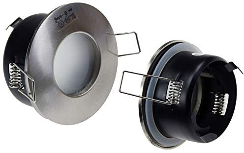 ChiliTec Einbaustrahler FRR-84,rund, Chrom matt, für Feuchträume IP44, Mattes Frontglas