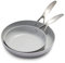 GreenPan Venice Pro Tri-Ply Acier Inoxydable Céramique Saine Antiadhésive 20cm & 26cm Poêles à frire Poêles à frire, Sans PFAS, Multicouches, Induction, Lavable au Lave-vaisselle, Va au Four, Argent