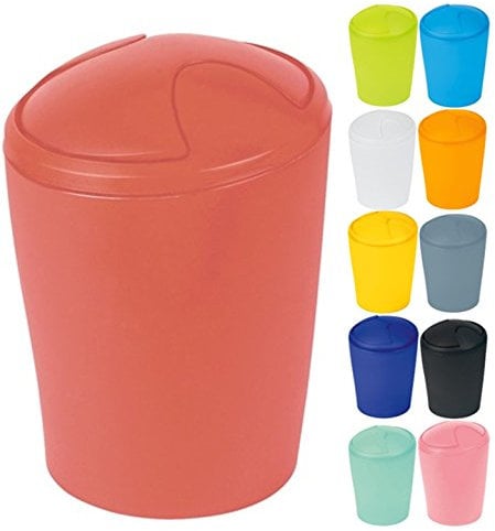 Spirella Kosmetikeimer Move Abfalleimer Schwingdeckeleimer | Kunststoff |5 Liter |Rot