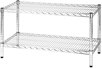 Archimede Sistema Componibile, Scaffale Due Ripiani, Grigio (Cromato), 91 x 46 x 50 cm