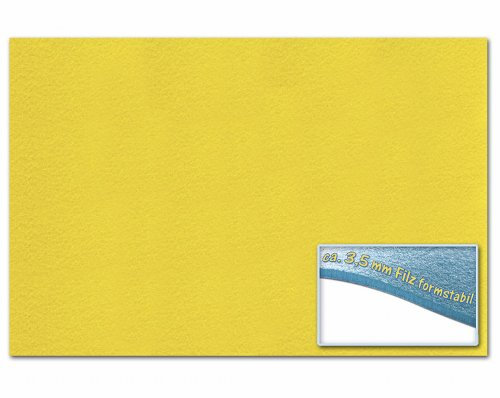 folia 510314 - Bastelfilz 3,5 mm, ca. 30 x 45 cm, 1 Bogen, bananengelb, formstabil, klebefleckenfrei - ideal für vielfältige Bastelarbeiten