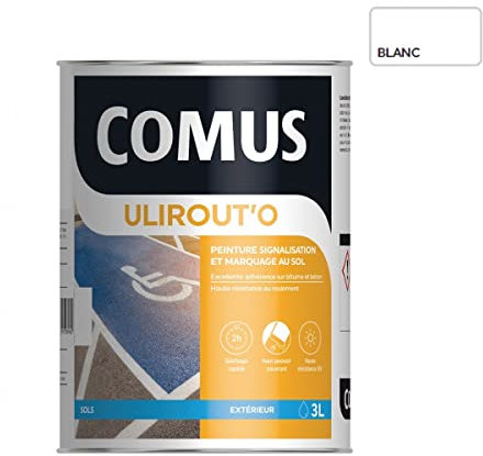 ULIROUT'O BLANC 3L - Peinture pour signalisation et marquage routier en phase aqueuse - COMUS