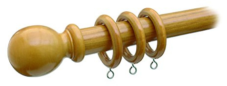 Speedy Victory 28mm Wooden Curtain Pole Set, Antique Pine, 240 Cm