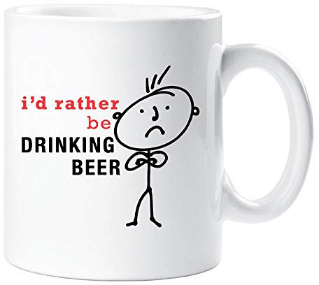 60 Second Makeover Limited Mens I'd Rather Be Drinking Beer Mug Cup Novelty Friend Gift Valentines Gift Dad Friend Boyfriend Brother Uncle