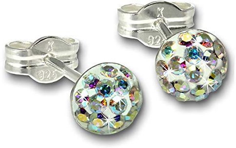 SilberDream mehrfarbig Halbkugel Ohrringe Zirkonia 925 Silber Ohrstecker GSO221Z Silber Ohrstecker