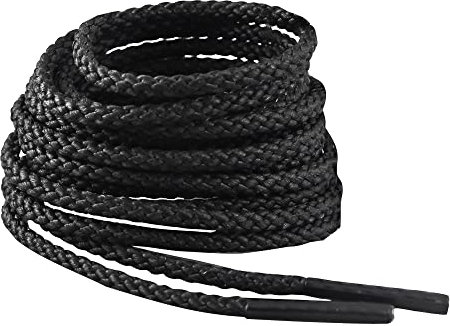IRONLACE Lacci Classici, Indistruttibili Rotondi Extra Resistenti per Stivali, Lacci per Scarpe, Realizzati con Fibre di Para-Aramide al 100%, 1 paio, Marrone o Nero -(Nero / 54 Inches - 137 cm)