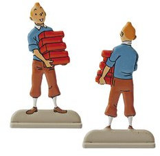 Tim und Struppi Relief – Tim mit Steine