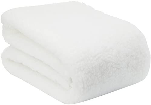 Fellimitat Sherpa Fleece Schafspelz Gewebematerial - Weiß - Weiß, 1Mtr - 150cmx100cm