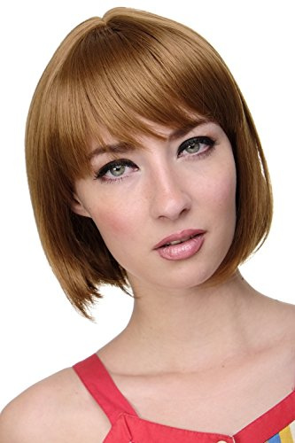 WIG ME UP - 703-27 Sexy Bob, Perücke, gerader Pony, Blond, Erdbeerblond