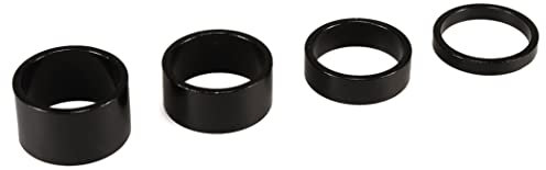 Cervus 4 Stück Headset-Abstandshalter aus hochwertiger Legierung, schwarz, 3,8 cm – 5 mm, 10 mm, 15 mm, 20 mm