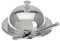 Butterdose mit Glaseinsatz und Buttermesser H 4,5cm D 12cm Silber Plated versilbert
