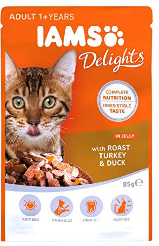 Iams Köstlich für Erwachsene mit gebratener Pute und Ente in Gelee, 85 g