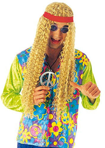 Peace Medaillon Kette Hippie Halskette 70er Jahre Halsschmuck Fasching Woodstock Hals Schmuck Flower Power Peacezeichen Hippieschmuck Friedenszeichen Retro Mottoparty Accessoire Karneval Kostüm Zubehör