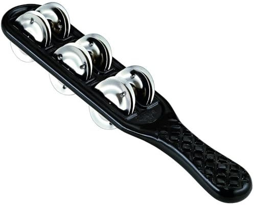 Nino Percussion Jingle Stick Instrument - Musikinstrument für Kinder ab 3 Jahren - Kunststoff und Stahl, Schwarz (NINO13BK)