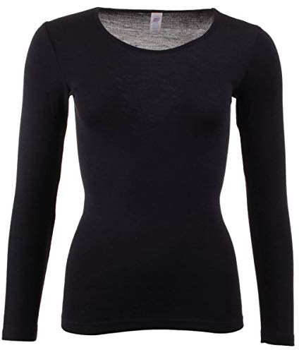Engel ladies’ long-sleeved vest - Black - UK 18