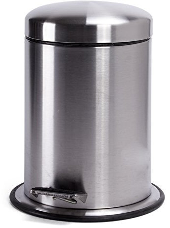 MSV Kosmetikeimer Mülleimer Treteimer Abfalleimer Edelstahl - 5 Liter – mit herausnehmbaren Inneneimer