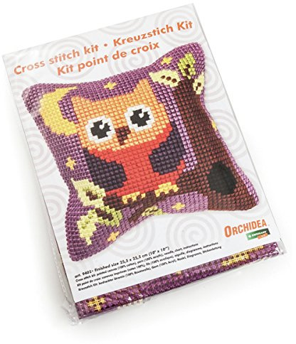 Orchidea Owl on Branch Cushion Front Chunky Cross Stitch Kit