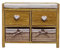 Mobili Rebecca Holzbank und Weidenkörbe, Bequeme Sitzbank 2 Schubladen 2 Weidenkörbe, Beige, Shabby Chic, für Eingang Schlafzimmer – Maße: 46 x 60 x 30 cm (HxLxB) - Art. re4159