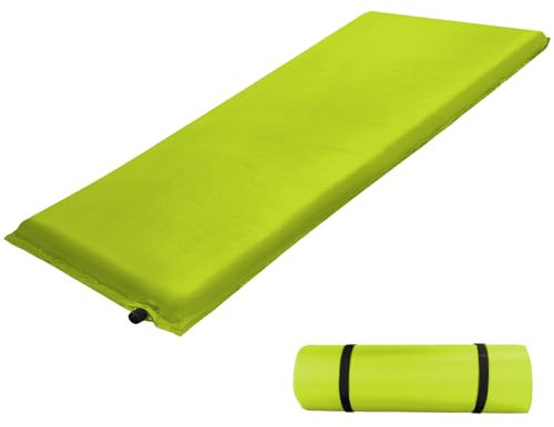 ALPIDEX Isomatte Camping 2.5 cm┃6 cm┃10 cm Dick Schaumstoff Selfinflating Matte Selbstaufblasende Outdoor Thermomatte Robust Isolierend, Farbe:Lime, Maße:200 x 66 x 6.0 cm