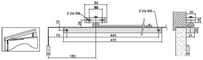 Iseo levasseur - Limiteur d'angle d'ouverture - Dim. mm.15 x 24 - Long. mm.470 -