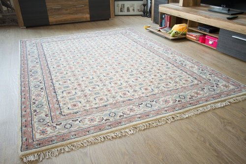 Steffensmeier Orientteppich Herati | 100% Schurwolle | Handgeknüpft | Beige, Größe: 80x400 cm