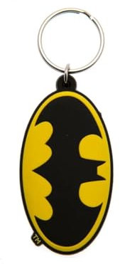 Batman Portachiavi Simbolo, 4 x 6 x 1,3 cm, Gomma