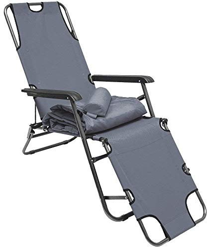 AMANKA Liegestuhl klappbar 180x60cm - leichte Klappliege bis 100 kg Relaxstuhl Gartenstuhl Campingstuhl