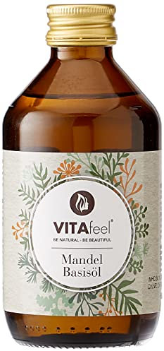 VitaFeel Mandel Basisöl, süß 250 ml - vegan, gentechnikfrei, ideal zur Haut- und Haarpflege, für Aromatherapie & als Basisöl für Massageöle oder Naturkosmetik