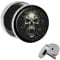 Treuheld® | Totenkopf Ohrstecker - Screaming Skull | 10mm | Chirurgenstahl 316L | Gothic Motiv Fake Plug Ohrring mit Gewinde zum Schrauben | Schwarz