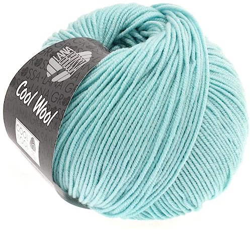 LANA GROSSA Cool Wool Uni | Extrafeine Merinowolle waschmaschinenfest und filzfrei | Handstrickgarn aus 100% Schurwolle (Merino extrafein) | 50g Wolle zum Stricken & Häkeln | 160m Garn FB 2020