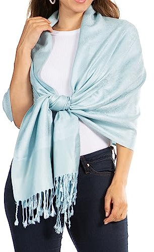 Sakkas 70 X 28 Paisley Selbst-Design Schal/Wrap/Stole - Stahl Blau